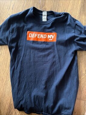DEFEND NY Navy Graphic Tee with Orange Logo